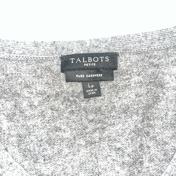 Talbots petite gray 100% pure Cashmere v neck Sweater soft top shirt lp - Picture 4 of 4